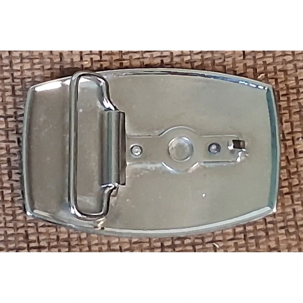 Vintage Schlitz Beer Belt Buckle Silver Tone Rectangular Brewery Logo Mens Retro